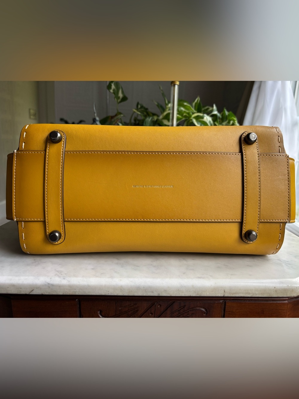 Coach 1941 Swagger 37 Two-Tone Yellow and Brown Leather Satchel/Briefcase - Picture 6 of 16